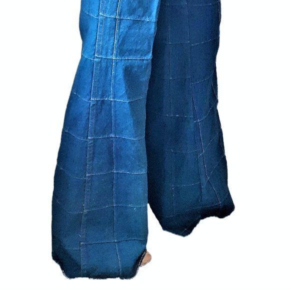 ULTRA RARE Brittania Patchwork Bell Bottom Jeans - 32 Long DEADSTOCK - Picture 4 of 5